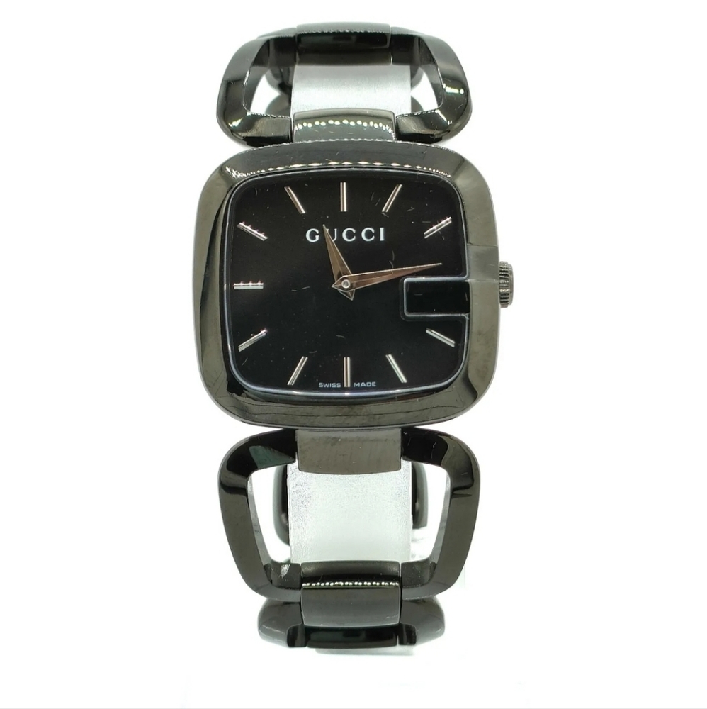 Auth Gucci YA125504G 125.4 32mm Unisex Black Watch